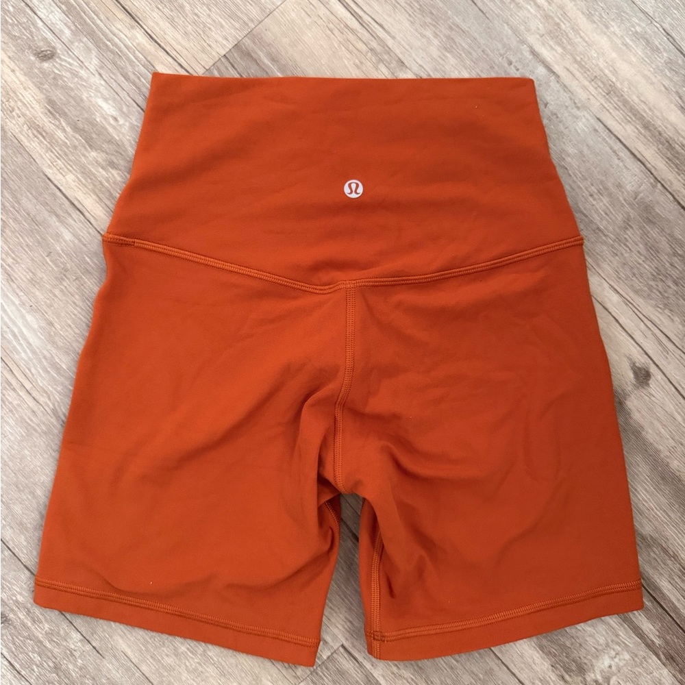 lululemon athletica align High-Waisted biker Shorts in burnt orange size 4